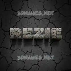 rezie in Cracked Stone style - 3D name wallpaper