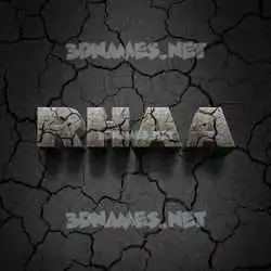 rhaa in Cracked Stone style - 3D name wallpaper