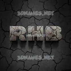 rhb in Cracked Stone style - 3D name wallpaper