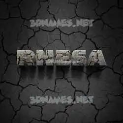 rhesa in Cracked Stone style - 3D name wallpaper