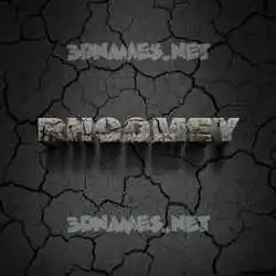 rhoomey in Cracked Stone style - 3D name wallpaper