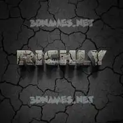 richly in Cracked Stone style - 3D name wallpaper