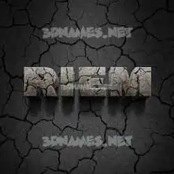 riem in Cracked Stone style - 3D name wallpaper