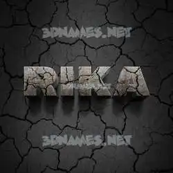 rika in Cracked Stone style - 3D name wallpaper