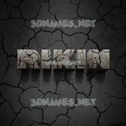 rikin in Cracked Stone style - 3D name wallpaper