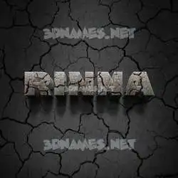 rinna in Cracked Stone style - 3D name wallpaper
