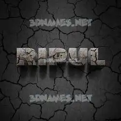 ripul in Cracked Stone style - 3D name wallpaper