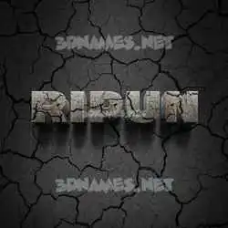 ripun in Cracked Stone style - 3D name wallpaper