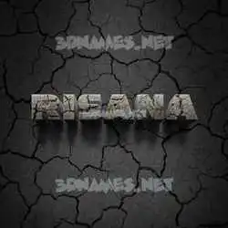 risana in Cracked Stone style - 3D name wallpaper
