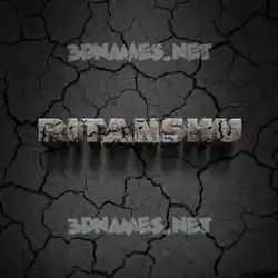 ritanshu in Cracked Stone style - 3D name wallpaper