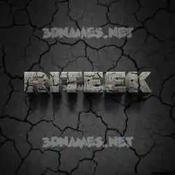 riteek in Cracked Stone style - 3D name wallpaper
