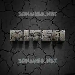 riten in Cracked Stone style - 3D name wallpaper