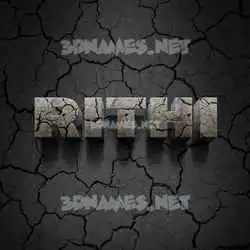 rithi in Cracked Stone style - 3D name wallpaper