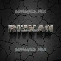 rizkan in Cracked Stone style - 3D name wallpaper