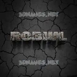 robiul in Cracked Stone style - 3D name wallpaper