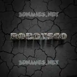 robotsco in Cracked Stone style - 3D name wallpaper