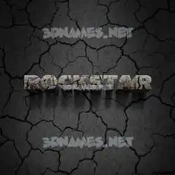 rockstar in Cracked Stone style - 3D name wallpaper