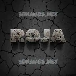 roja in Cracked Stone style - 3D name wallpaper