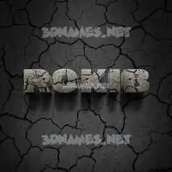 rokib in Cracked Stone style - 3D name wallpaper