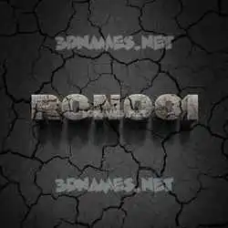 ronooi in Cracked Stone style - 3D name wallpaper