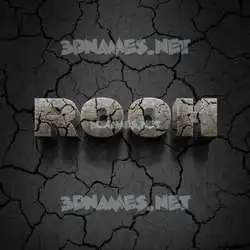rooh in Cracked Stone style - 3D name wallpaper