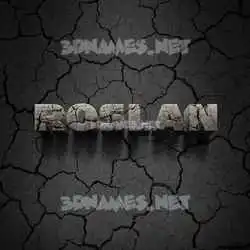 roslan in Cracked Stone style - 3D name wallpaper