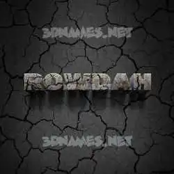 rowdah in Cracked Stone style - 3D name wallpaper