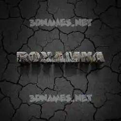 roxamna in Cracked Stone style - 3D name wallpaper