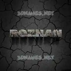 rozhan in Cracked Stone style - 3D name wallpaper