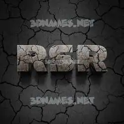 rsr in Cracked Stone style - 3D name wallpaper