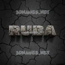 ruba in Cracked Stone style - 3D name wallpaper