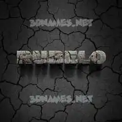 rubelo in Cracked Stone style - 3D name wallpaper