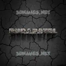 rudapatel in Cracked Stone style - 3D name wallpaper