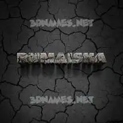 rumaisha in Cracked Stone style - 3D name wallpaper