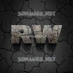 rw in Cracked Stone style - 3D name wallpaper