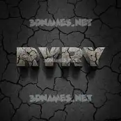 ryry in Cracked Stone style - 3D name wallpaper