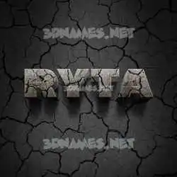 ryta in Cracked Stone style - 3D name wallpaper