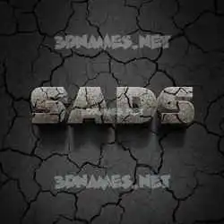 sads in Cracked Stone style - 3D name wallpaper
