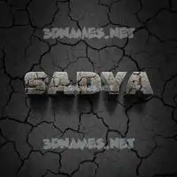 sadya in Cracked Stone style - 3D name wallpaper
