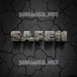 safen in Cracked Stone style - 3D name wallpaper