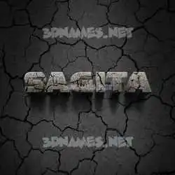 sagita in Cracked Stone style - 3D name wallpaper