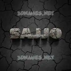 sajjo in Cracked Stone style - 3D name wallpaper