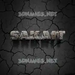 sakait in Cracked Stone style - 3D name wallpaper