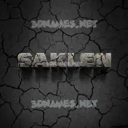 saklen in Cracked Stone style - 3D name wallpaper