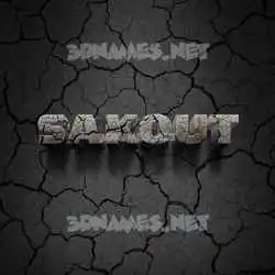 sakout in Cracked Stone style - 3D name wallpaper