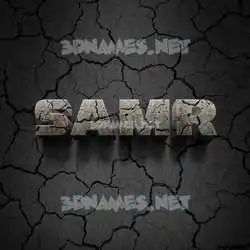 samr in Cracked Stone style - 3D name wallpaper