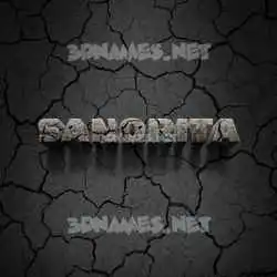 sanorita in Cracked Stone style - 3D name wallpaper