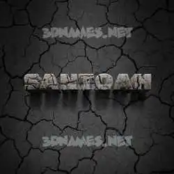 santoah in Cracked Stone style - 3D name wallpaper