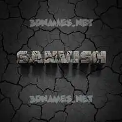 sanvish in Cracked Stone style - 3D name wallpaper