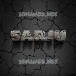 sarju in Cracked Stone style - 3D name wallpaper
